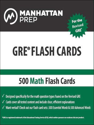 cover image of 500 GRE Math Flash Cards